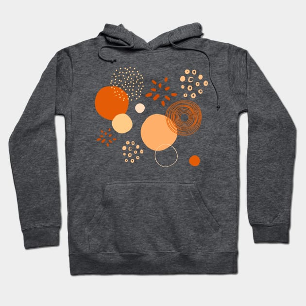 Orange Circle Variety Pattern Hoodie by Mint-Rose